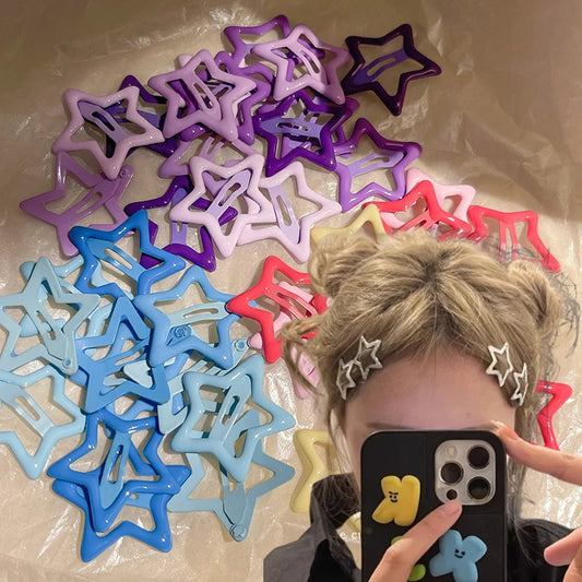 Colorful Star Snap Clips Set