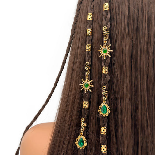 Sunburst Rhinestone Hair Rings (14PCS)