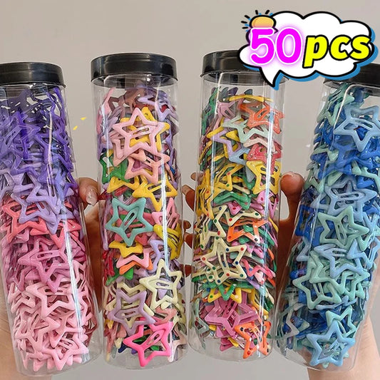 Colorful Star Snap Clips Set